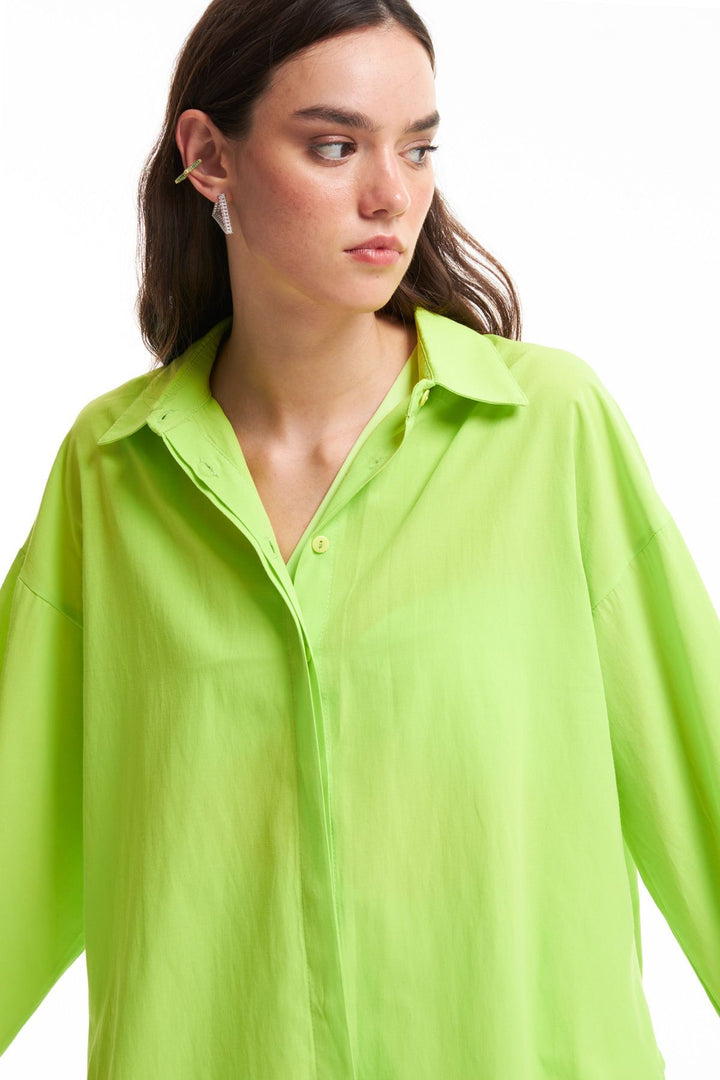 Oversize Gömlek Neon Yeşil