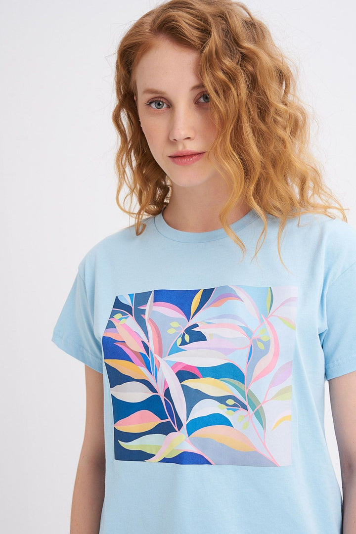 Baskılı Tişört Bebe Mavi