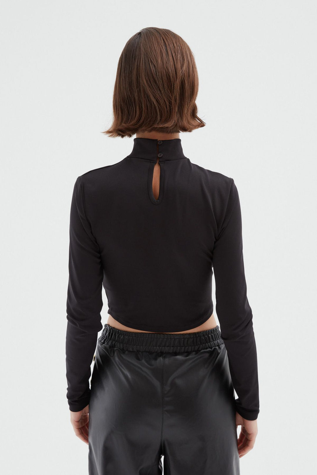 Cut Out Judge Collar Blouse Black