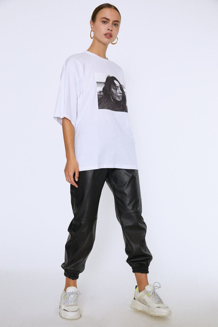 Baskılı Tişört Beyaz