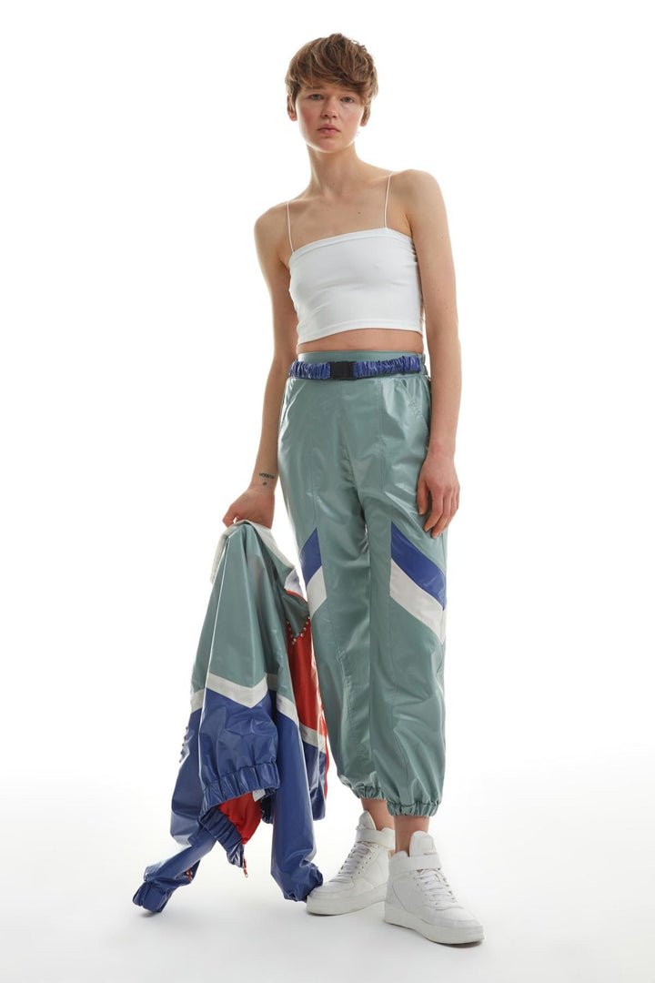 Waist Belt Elastic Trousers Mint