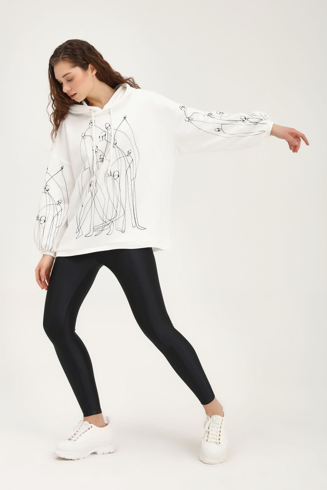 Printed Oversize Sweatshirt White