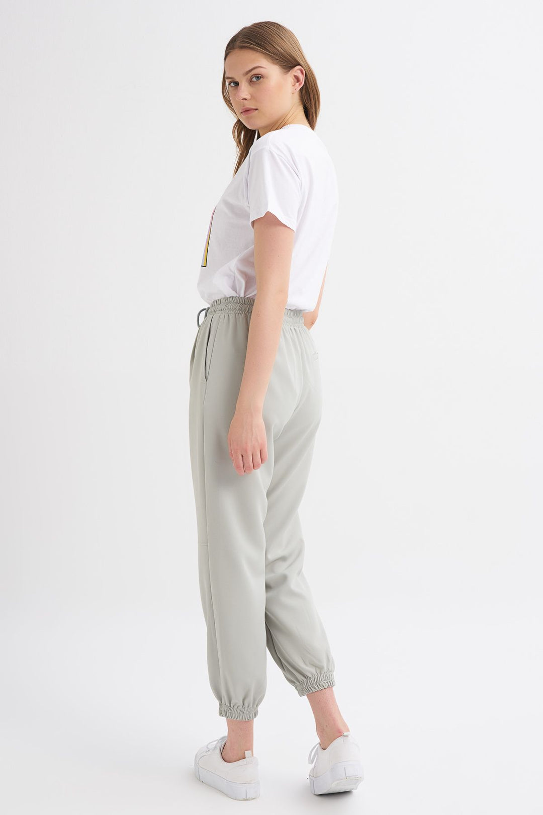 Elastic Leg Trousers Mint