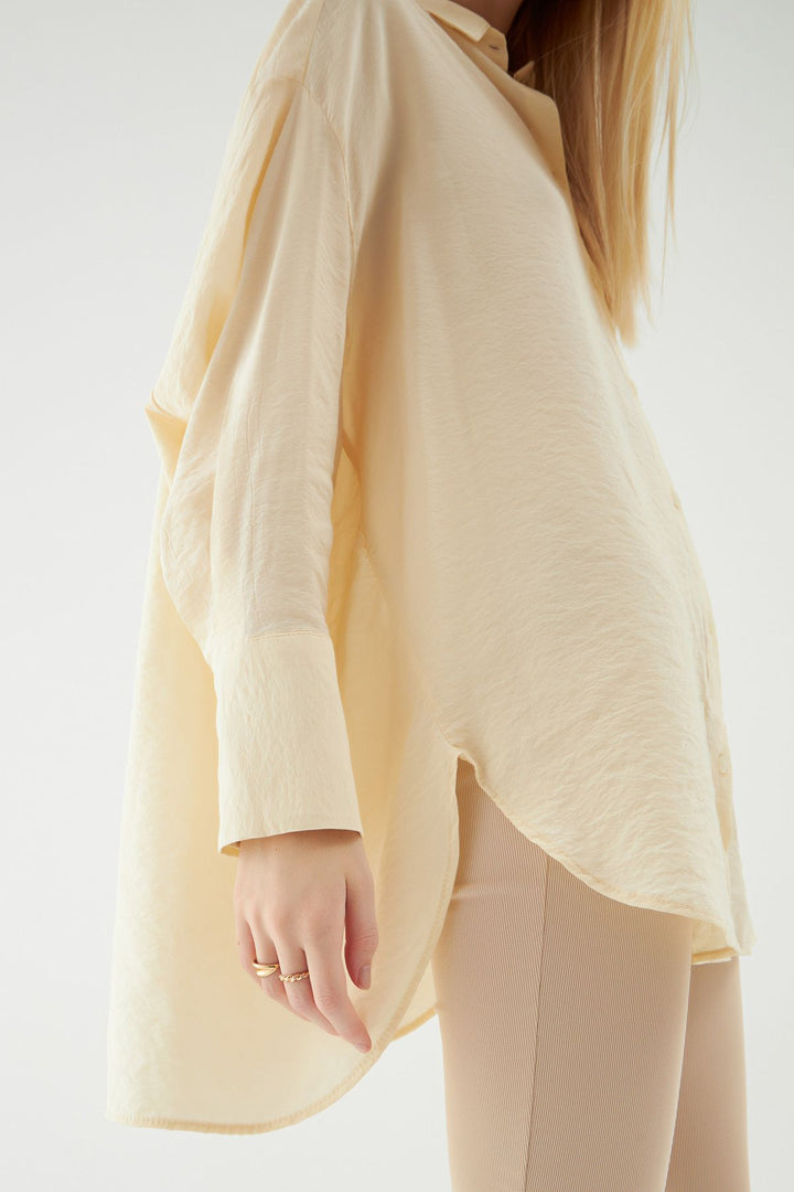 Oversize Cut Shirt Beige