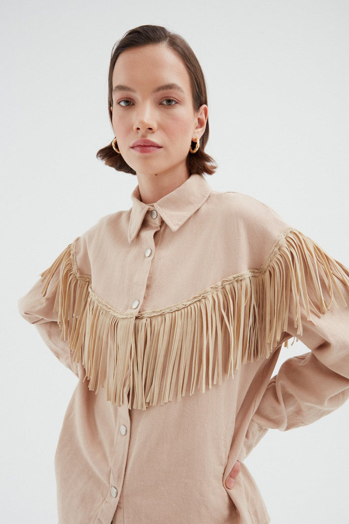 Tasseled Seasonal Jacket Stone