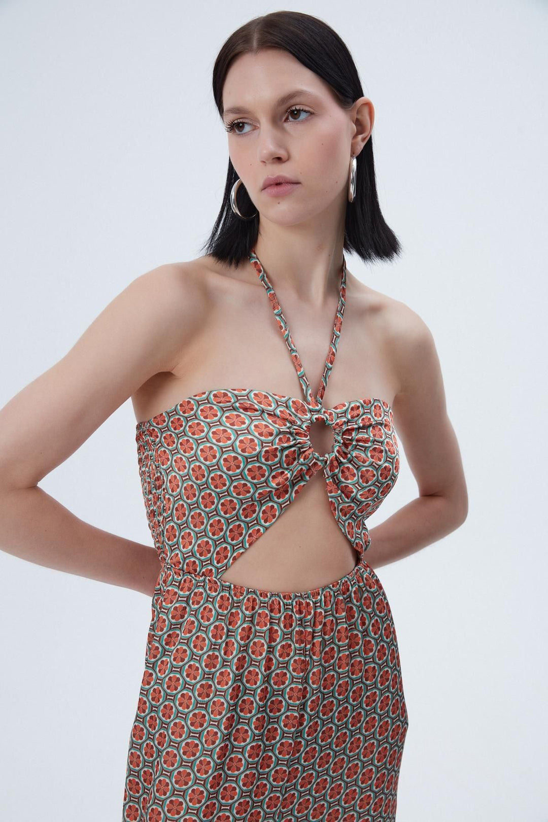 Halterneck Jumpsuit Orange