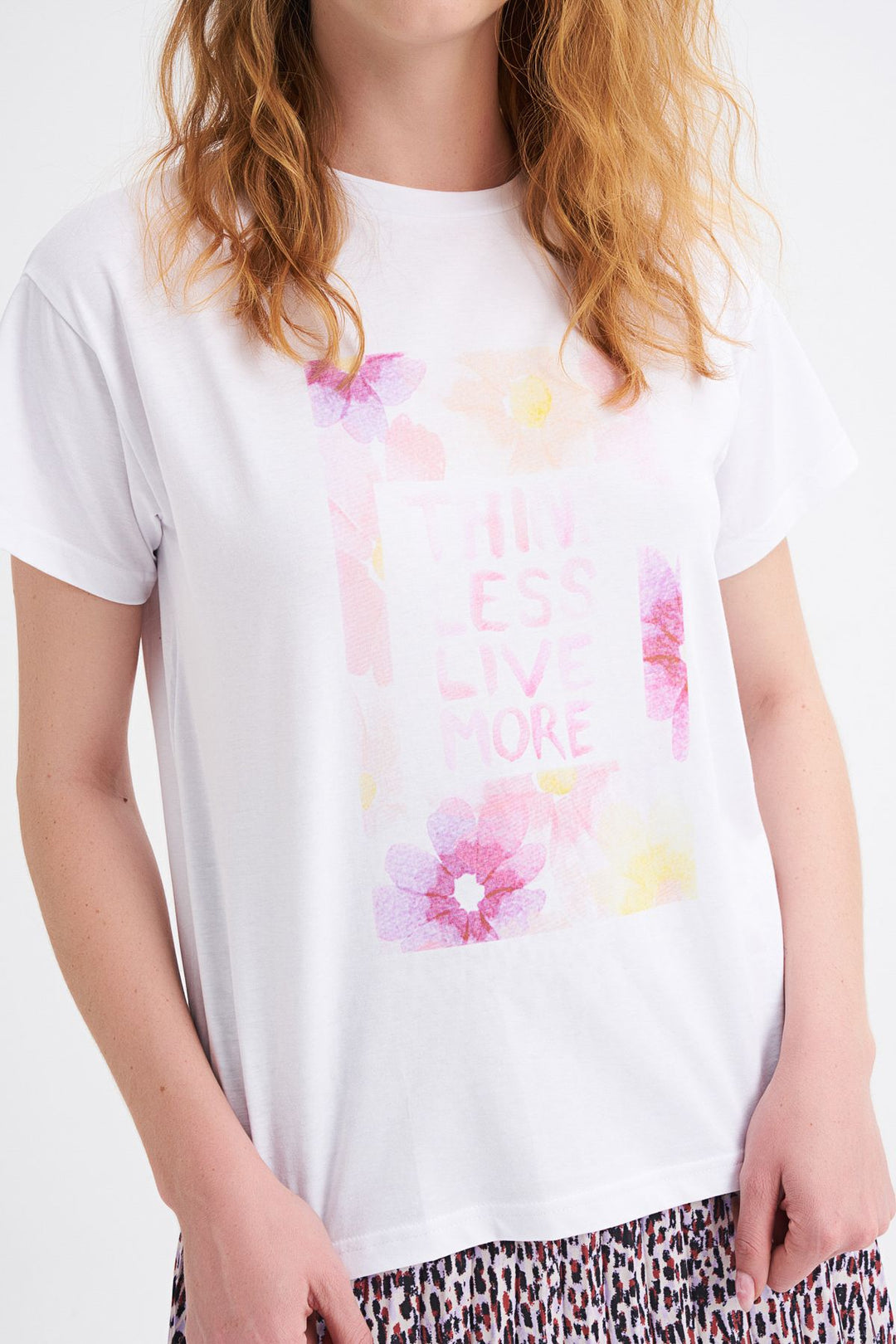 Baskılı Tişört Beyaz