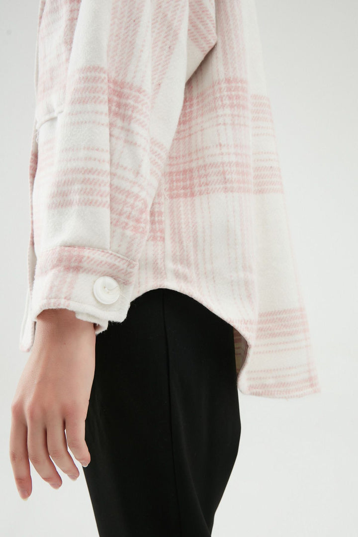 Striped Big Pocket Shirt Pink