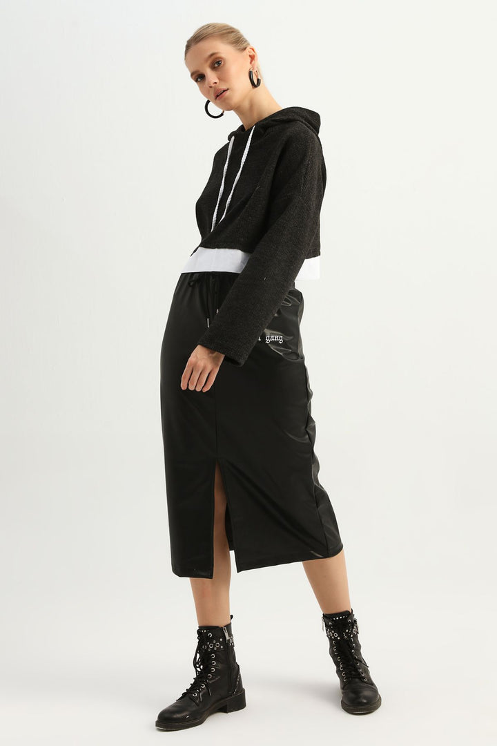 Kapüşonlu Sweatshirt Antrasit