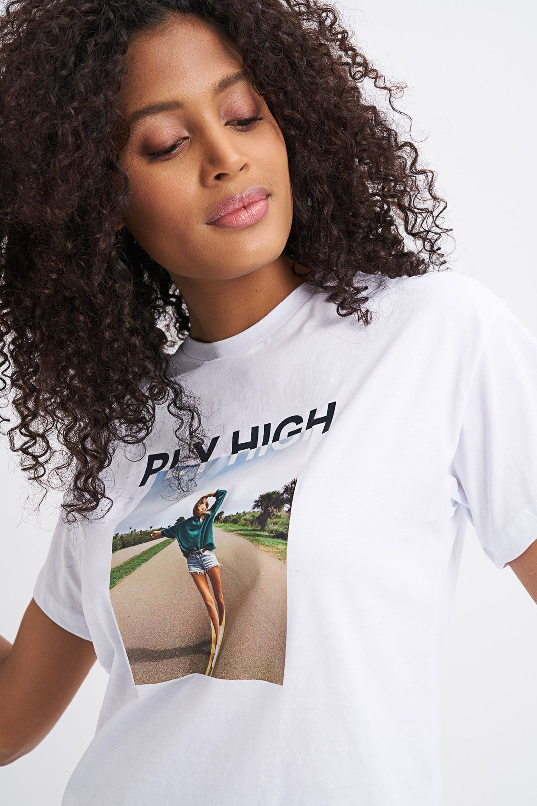 Baskılı Tişört Beyaz