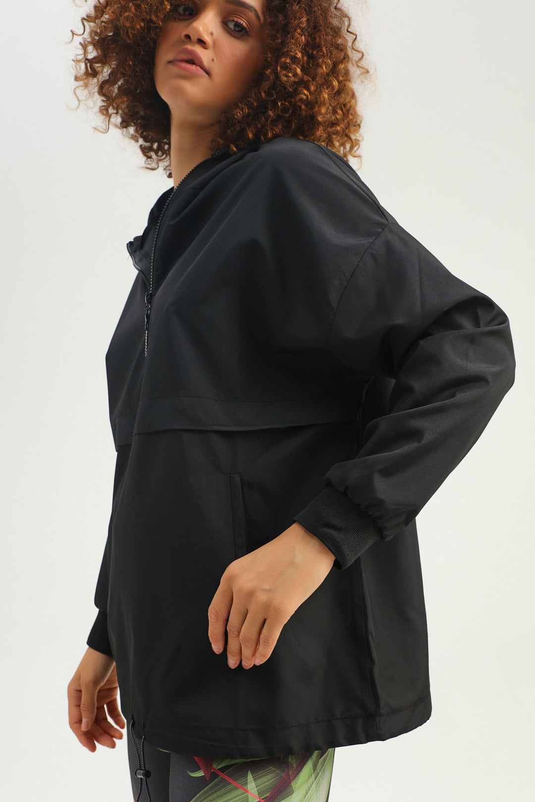 Hooded Pocket Raincoat Black
