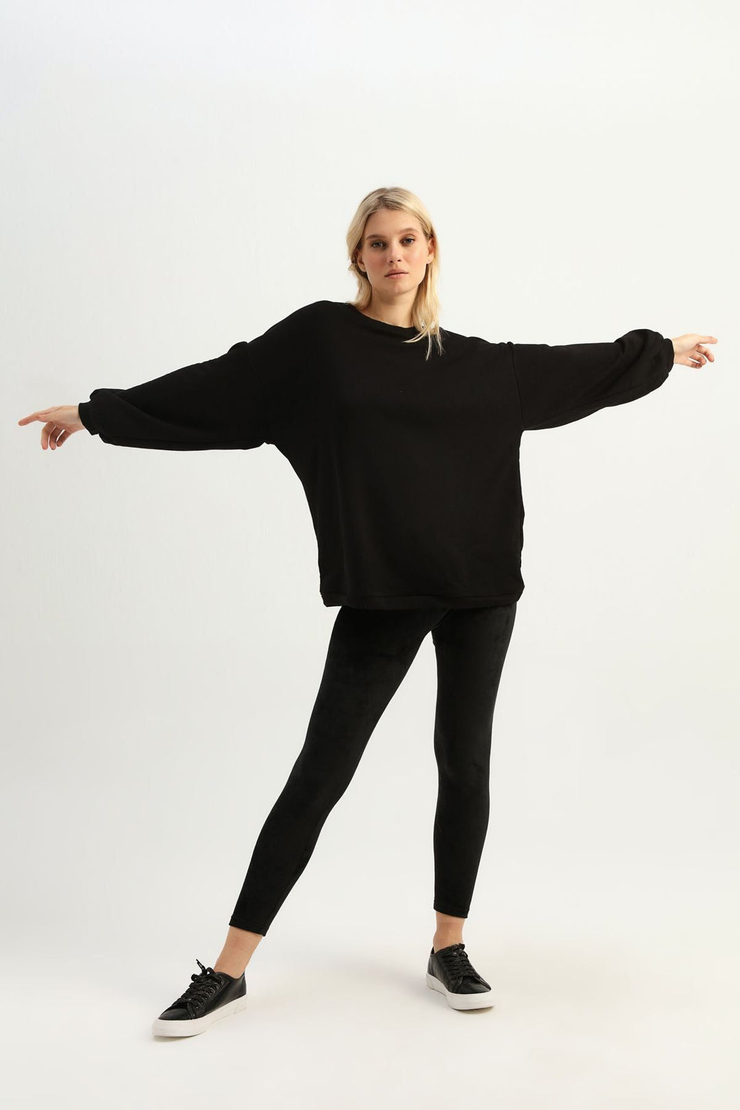 Oversize Long Sweatshirt Black