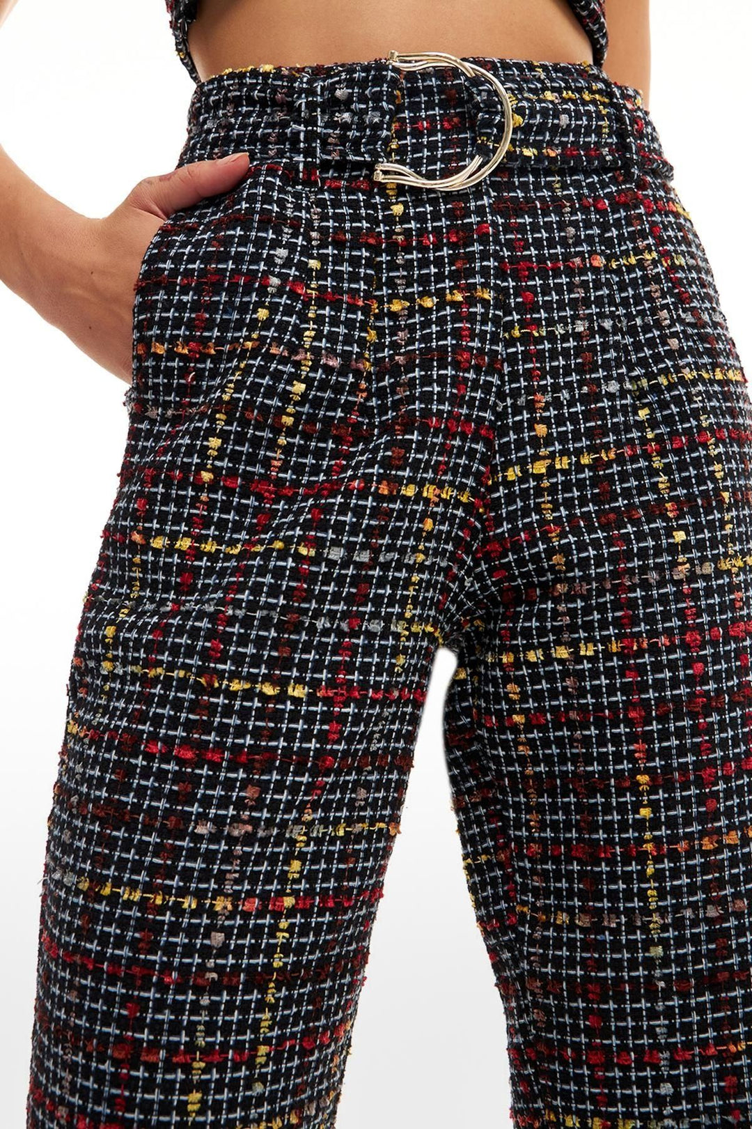 Kemerli Tüvit Pantolon Siyah