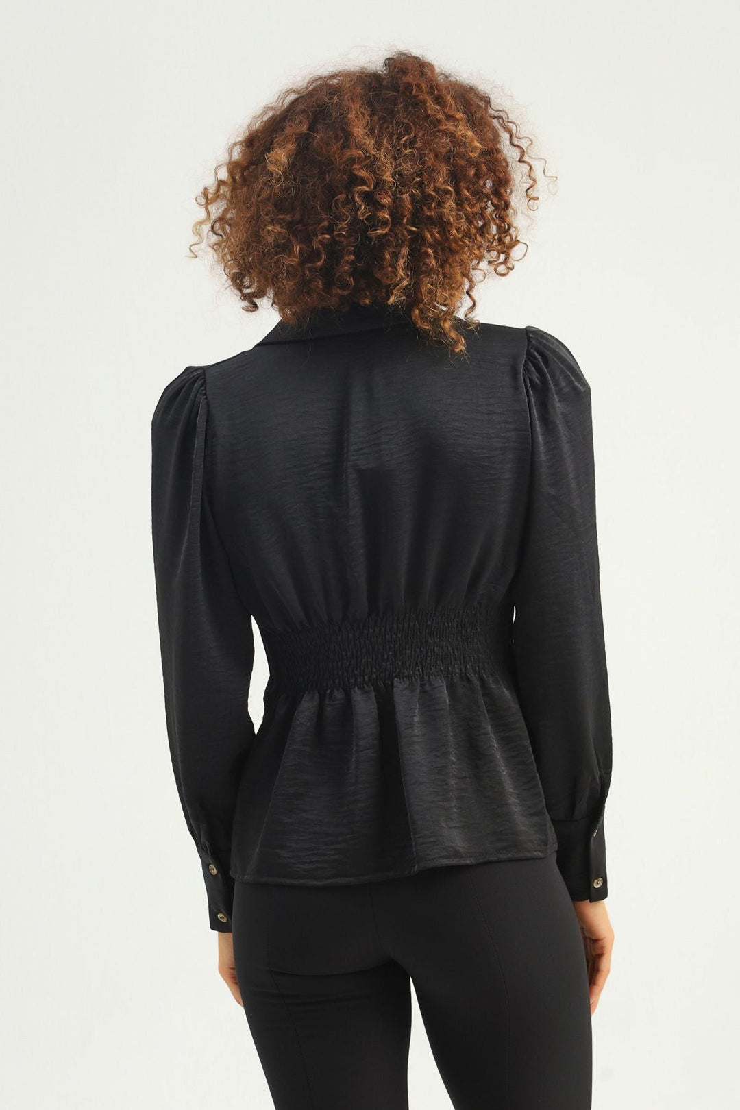 Waistcoat Double Breasted Buttoned Blouse Black