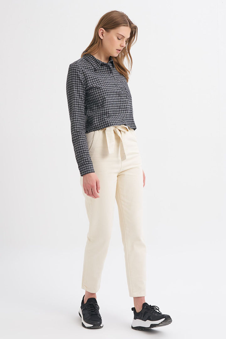 Tek Cepli Ekose Gömlek Siyah