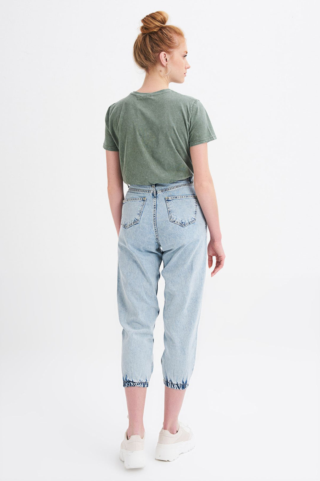 Elastic Leg Slouchy Trousers Ice Blue