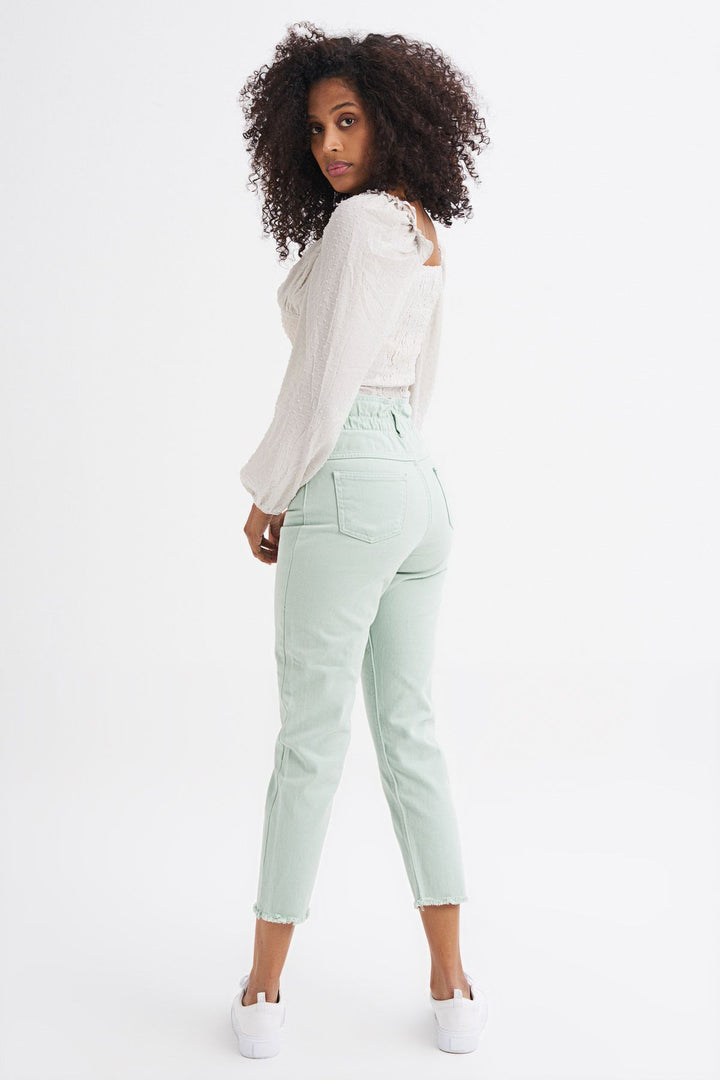 Beli Lastikli Mom Jean Mint