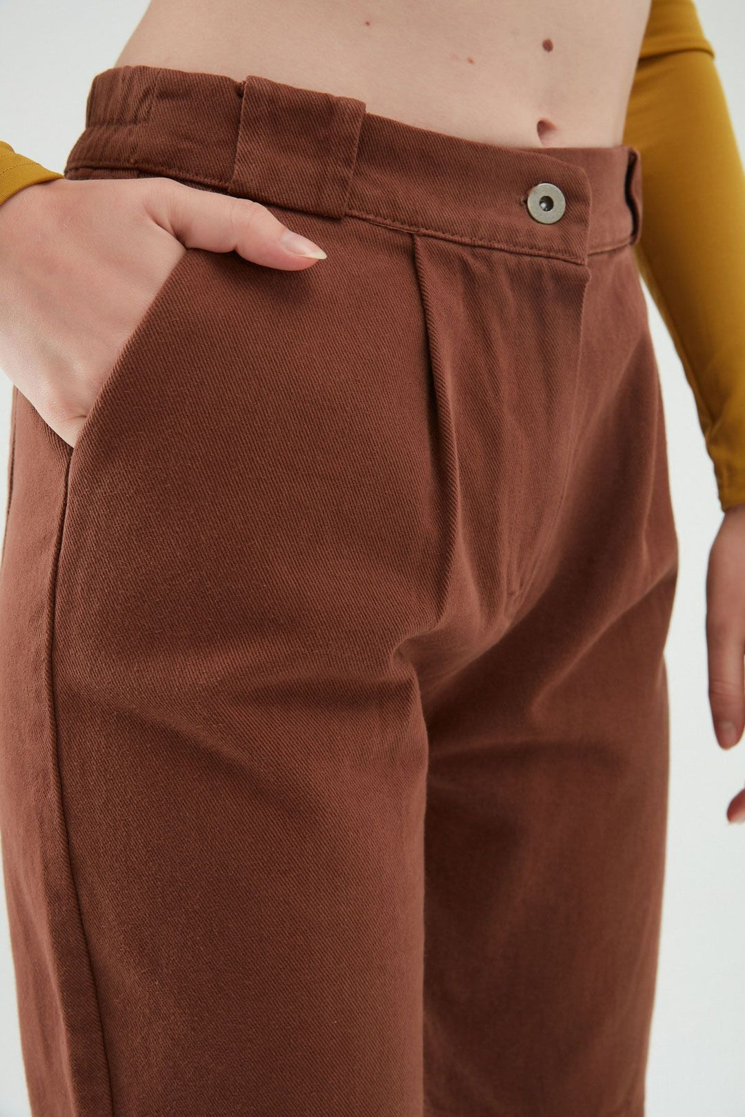 Gabardine Jogger Pants Dark Brown