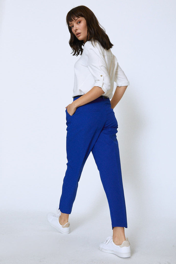 Beli Kemerli Kısa Paça Pantolon Sax