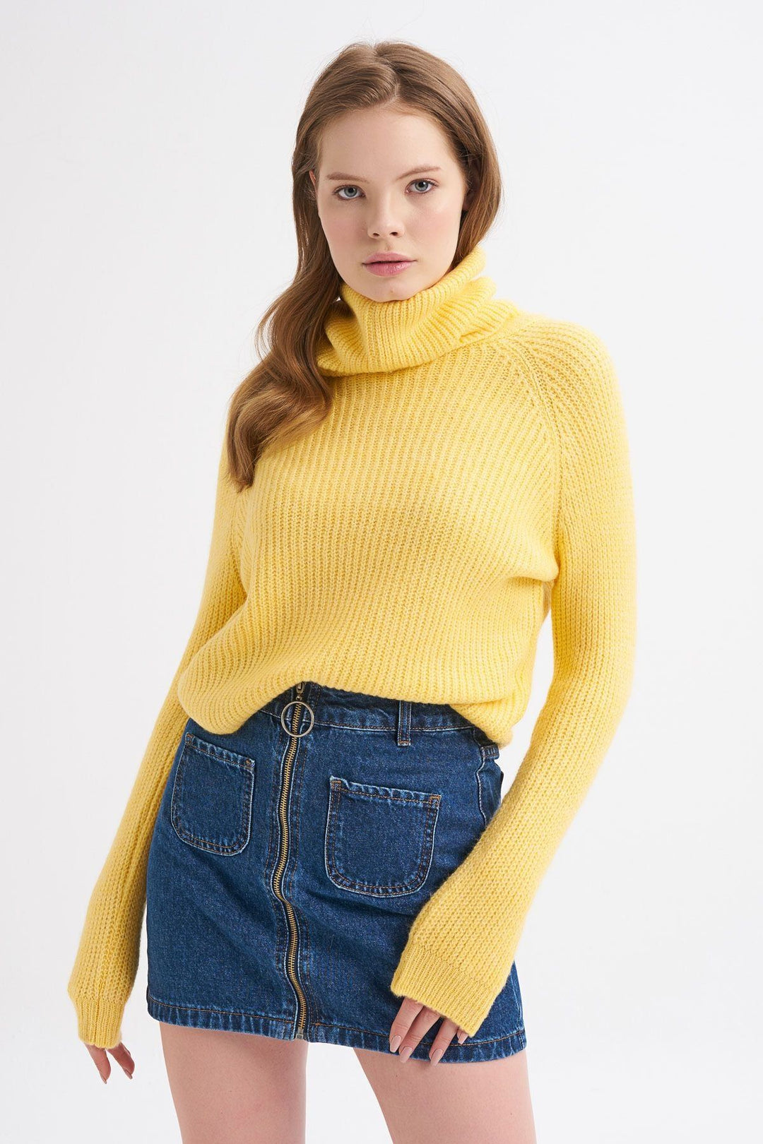 Turtleneck Thessaloniki Knitted Sweater Yellow