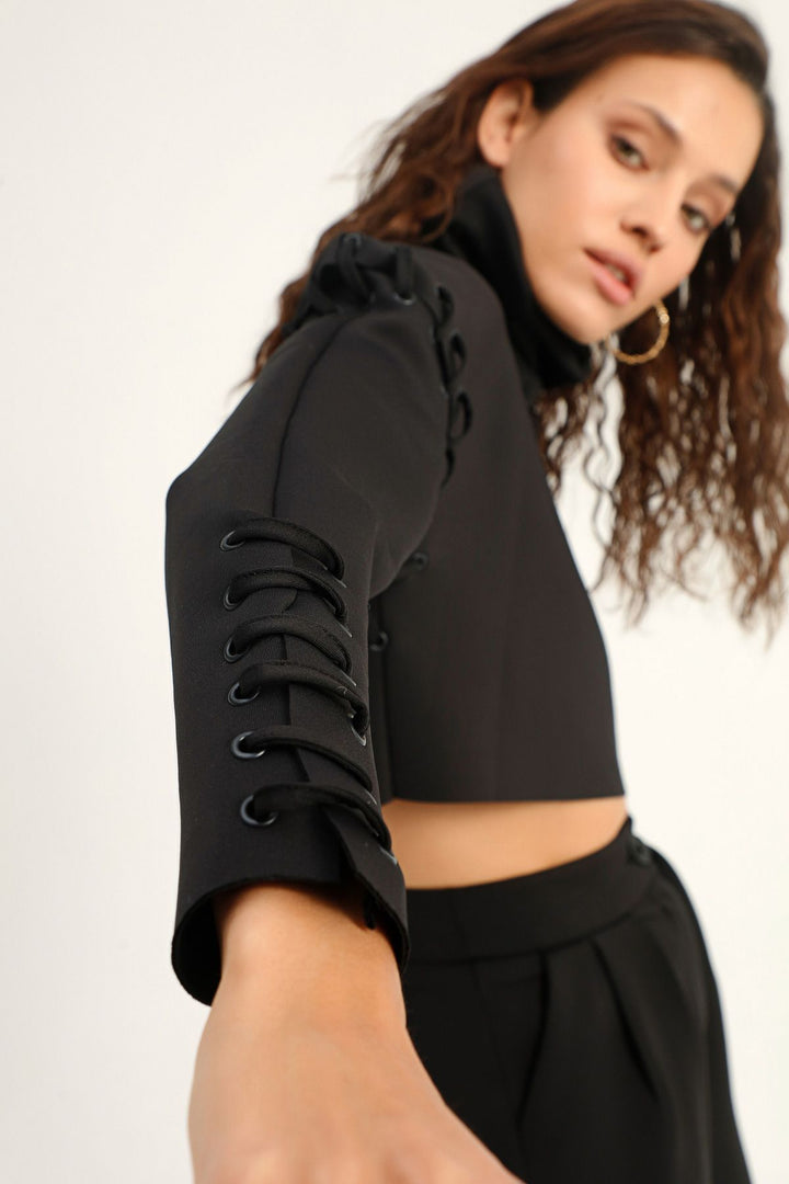 Diver Fabric Bird Eye Sweatshirt Black