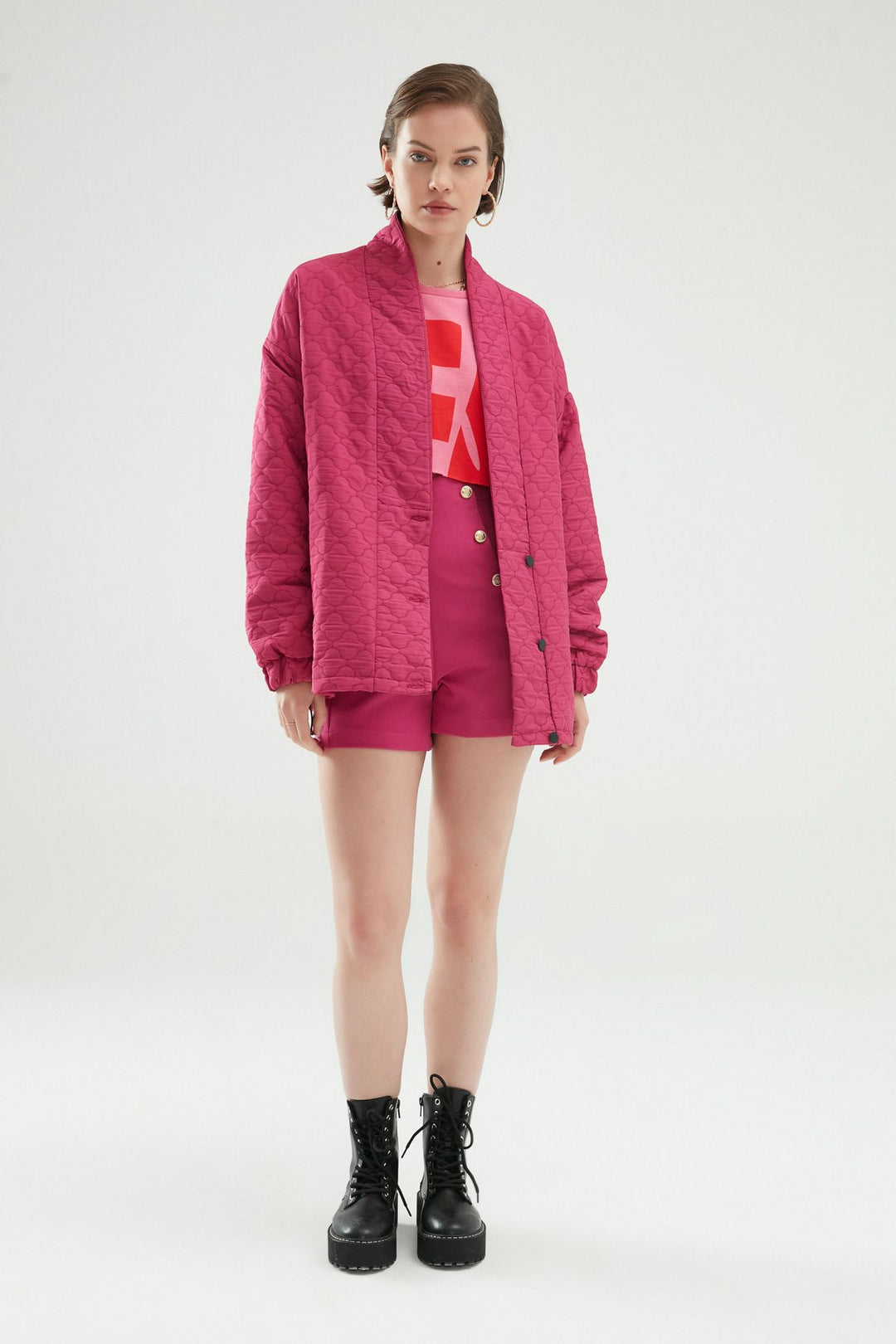 Kapitone Ceket Orkide