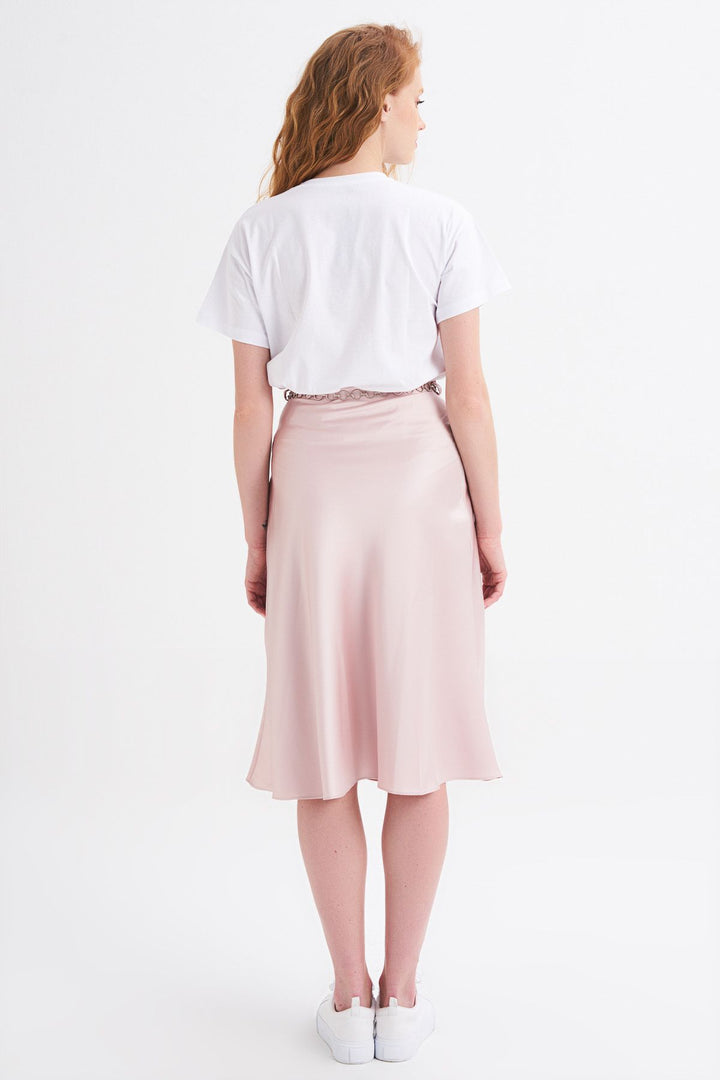 Waist Chain Midi Skirt Powder