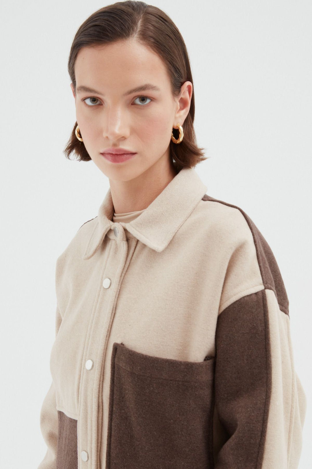Blocky Cachet Shirt Beige