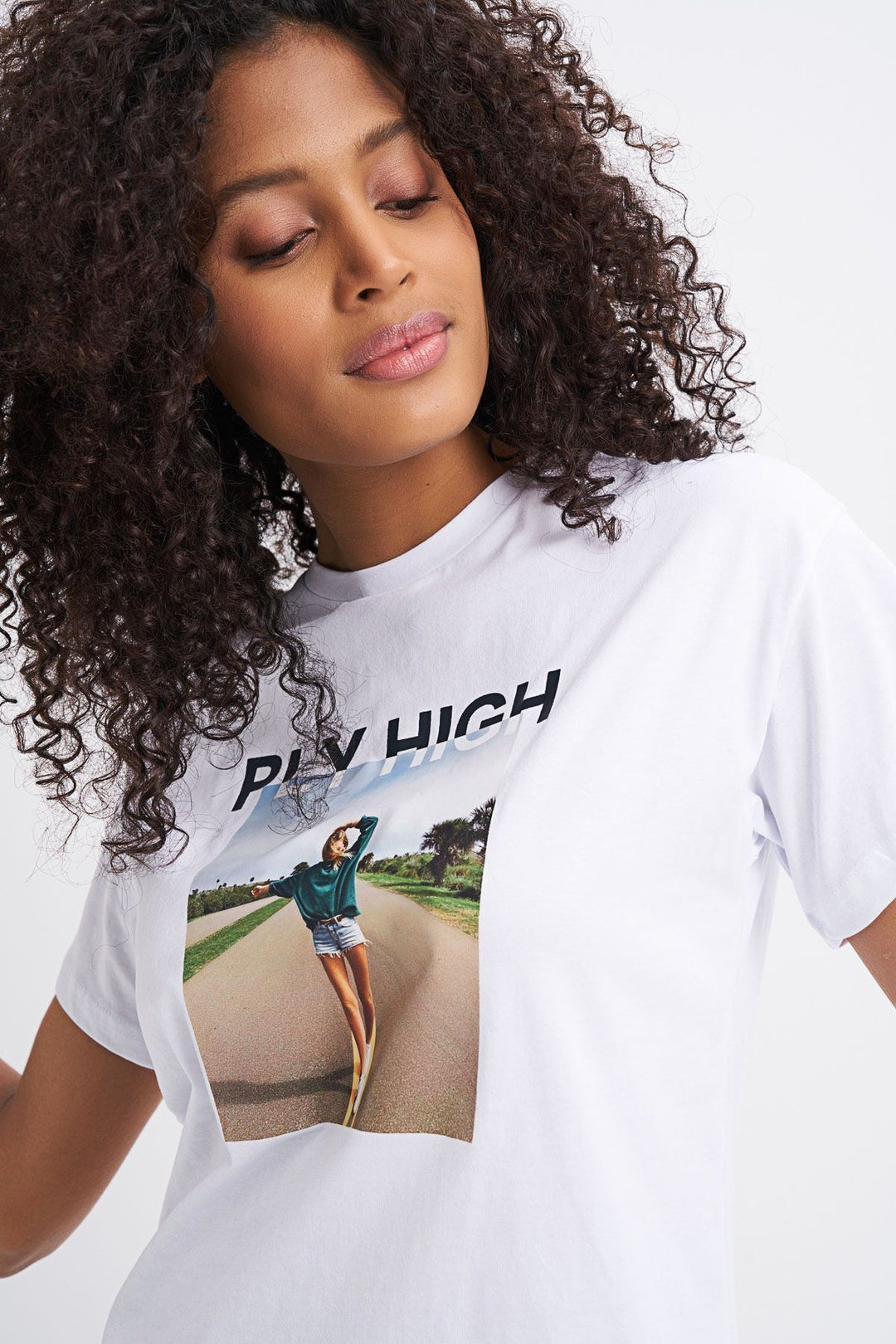 Baskılı Tişört Beyaz