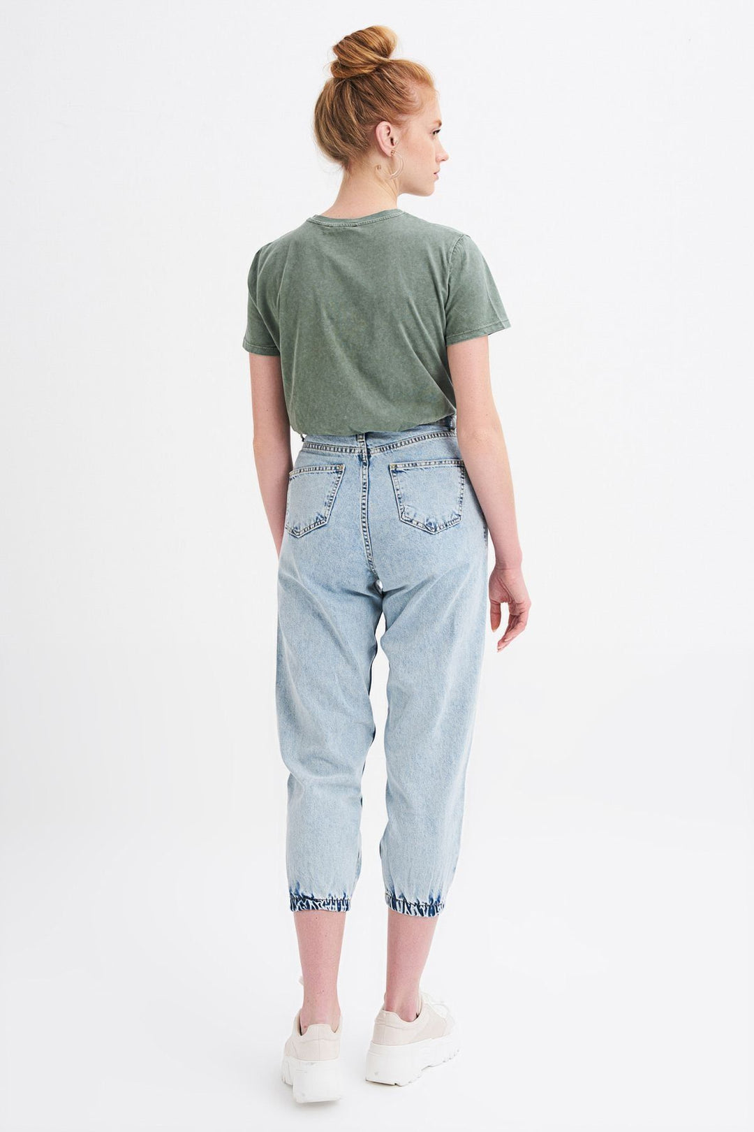 Elastic Leg Slouchy Trousers Ice Blue