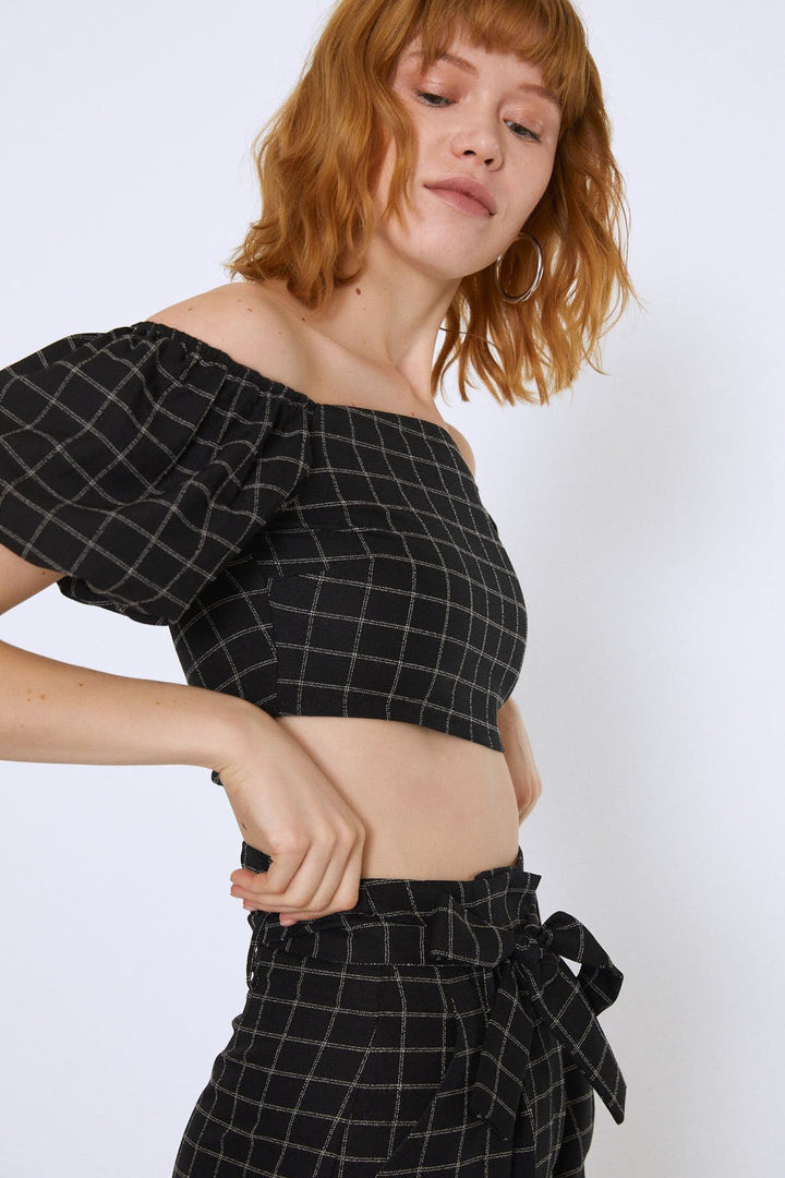 Crop Bluz Siyah