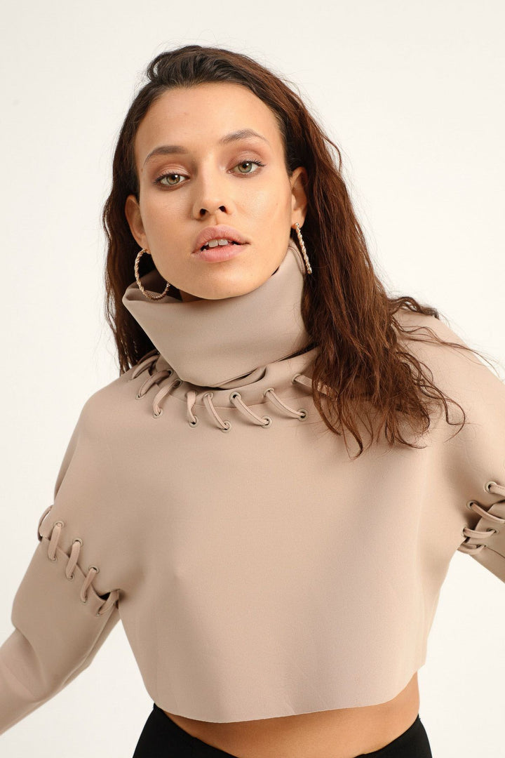 Diver Fabric Bird Eye Sweatshirt Mink