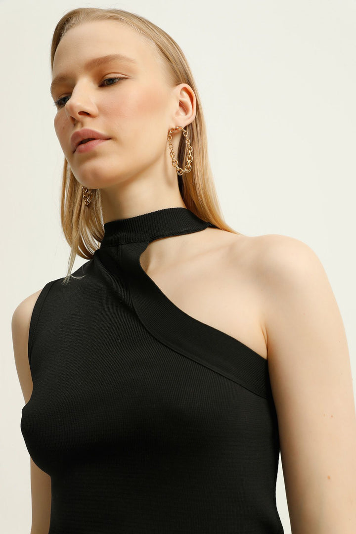 One Shoulder Knitwear Black