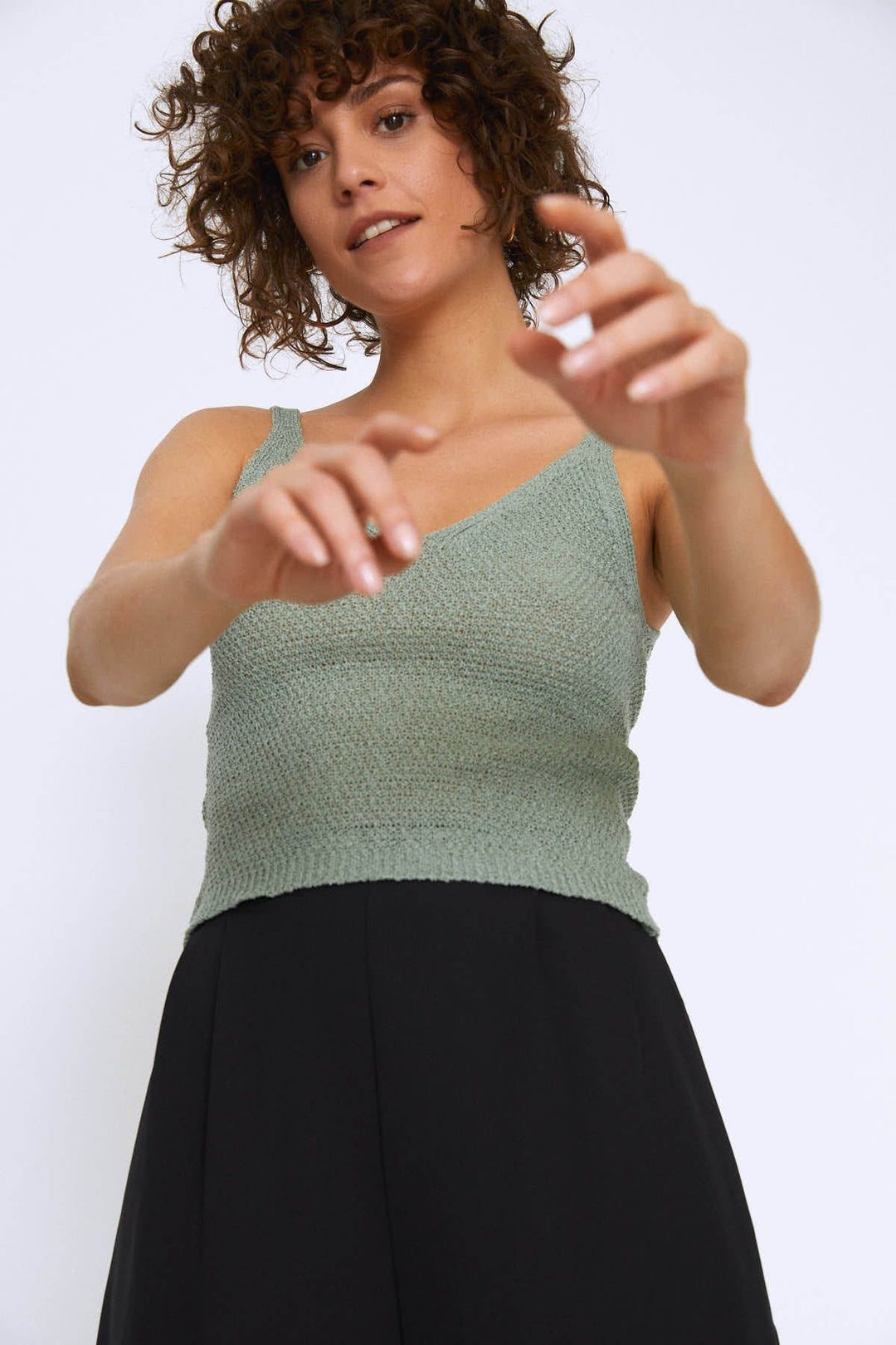 Strap V Neck Knitwear Mint