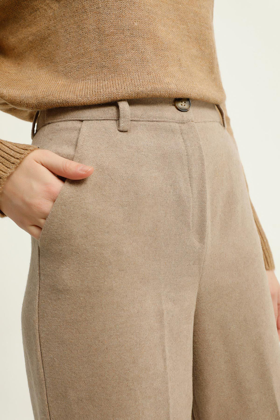 Double Leg Cachet Trousers Mink