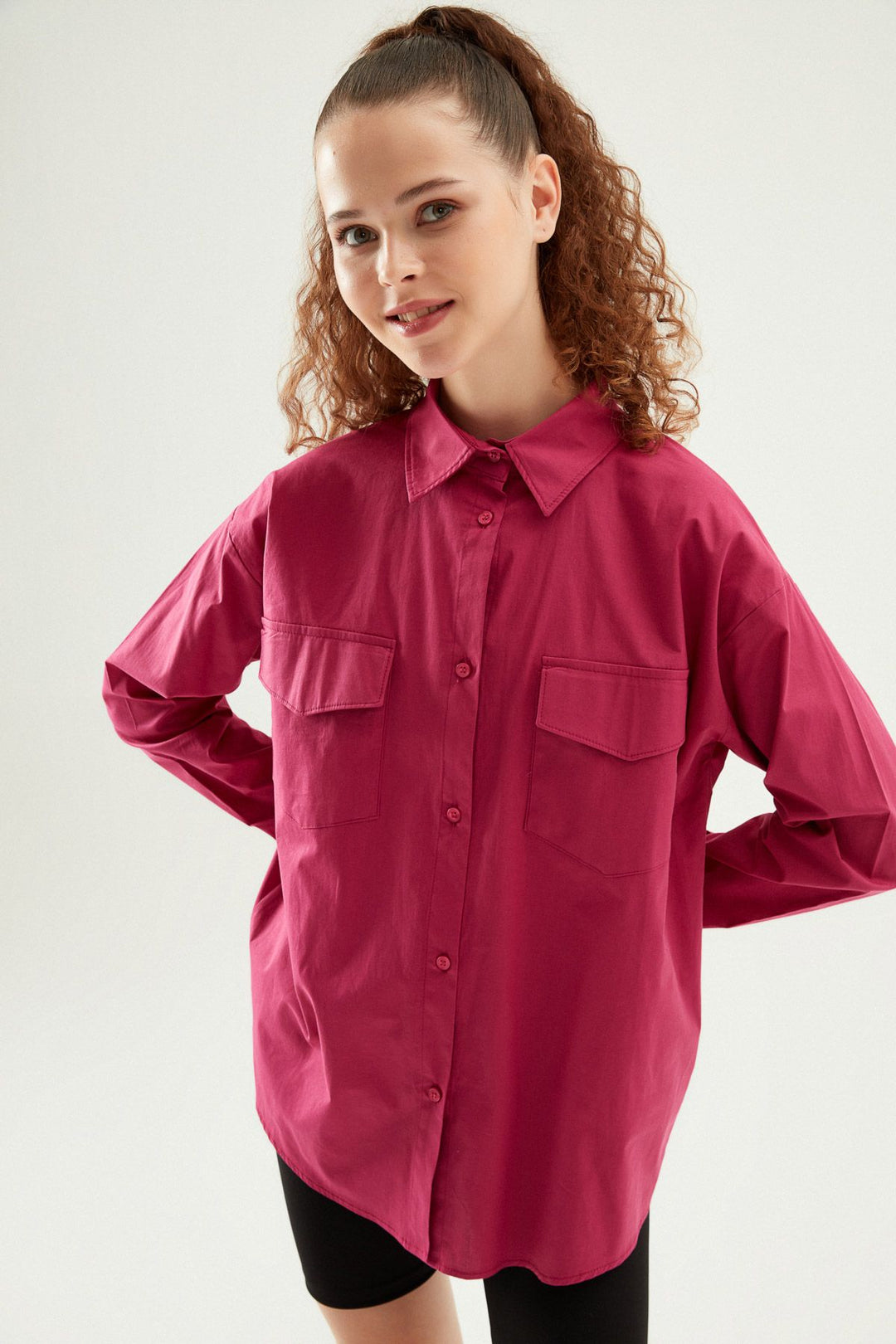 Low Back Oversize Shirt Orchid