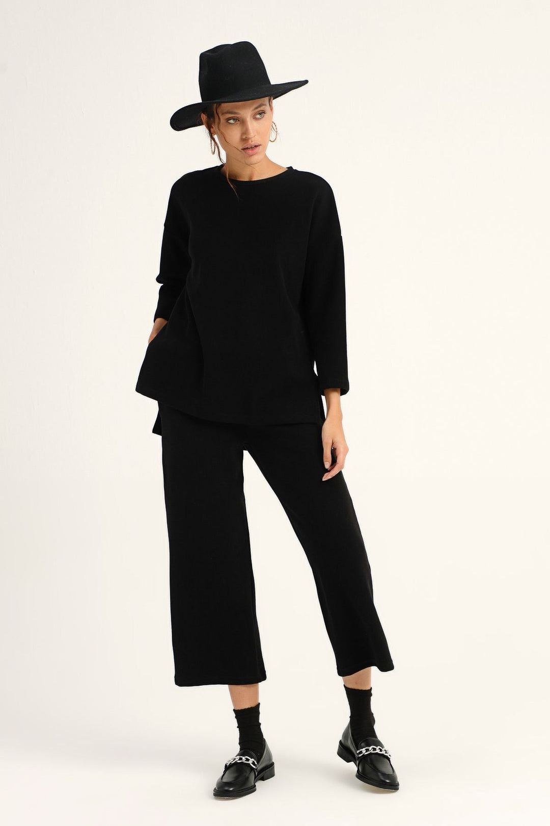 Basic Long Sweatshirt Black