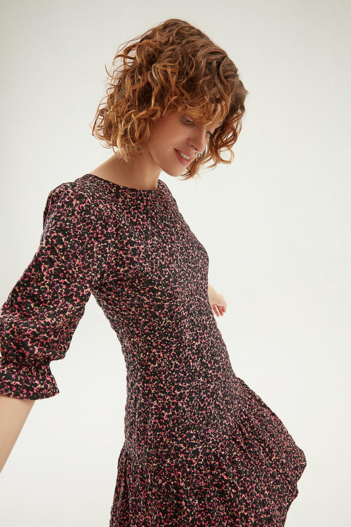 Floral Mini Dress Black