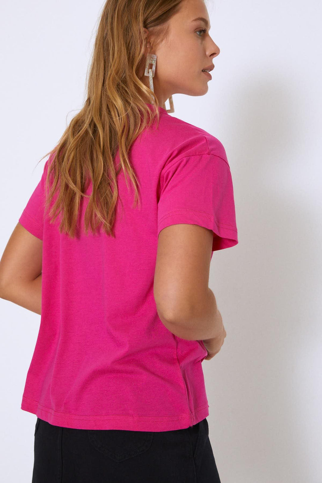 Baskılı Tişört Fuşya