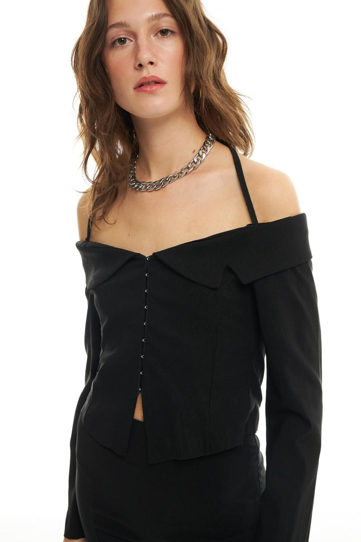 Brit Detailed Blouse Black