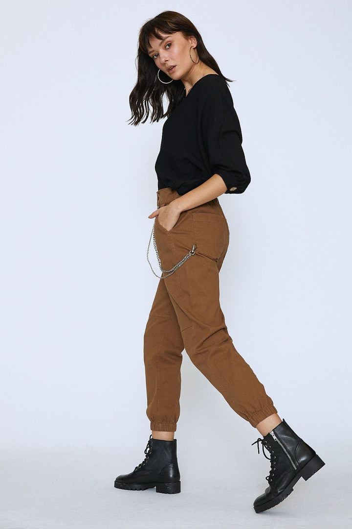Zincirli Jogger Pantolon Camel