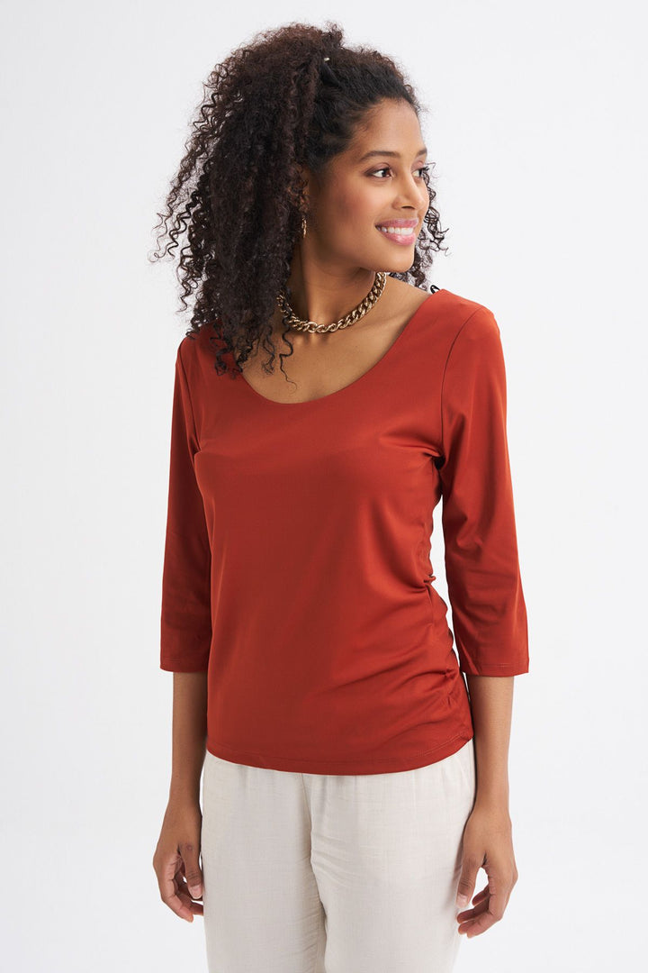 Truvakar Kol Basic Bluz Kiremit