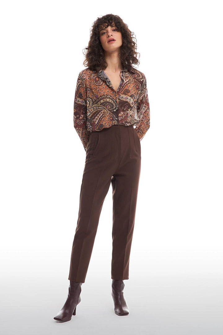 Pens Detaylı Pantolon Kahverengi