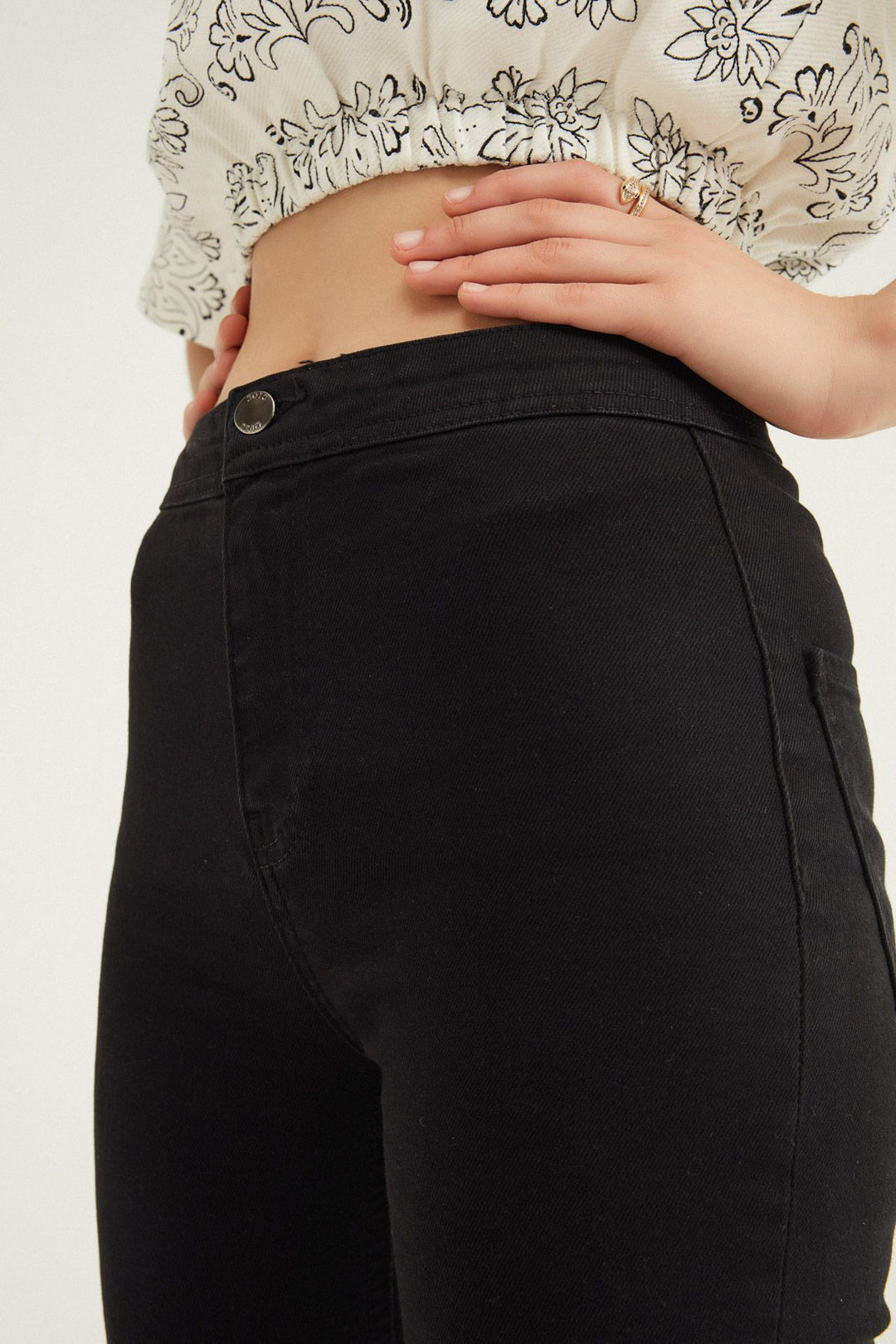 Spanish Leg Gabardine Trousers Black