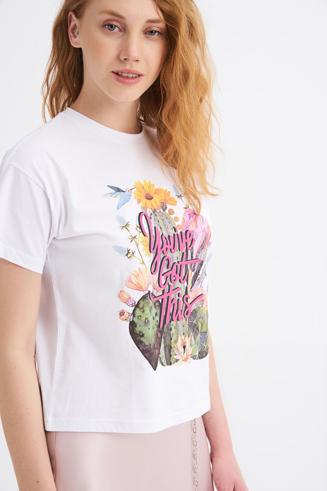 Baskılı Tişört Beyaz