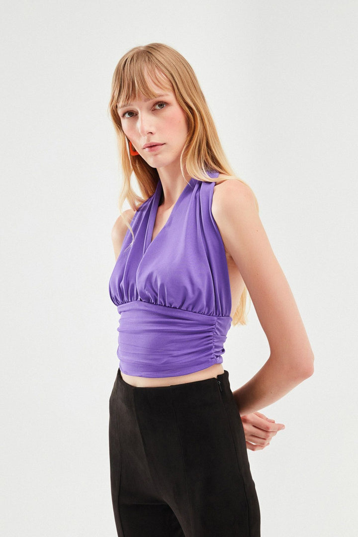 Decollete Blouse Purple