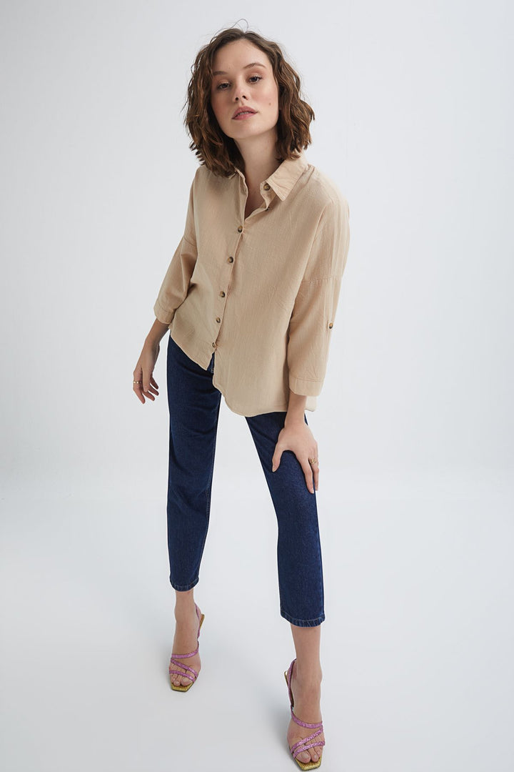 Trojan Sleeve Shirt Beige