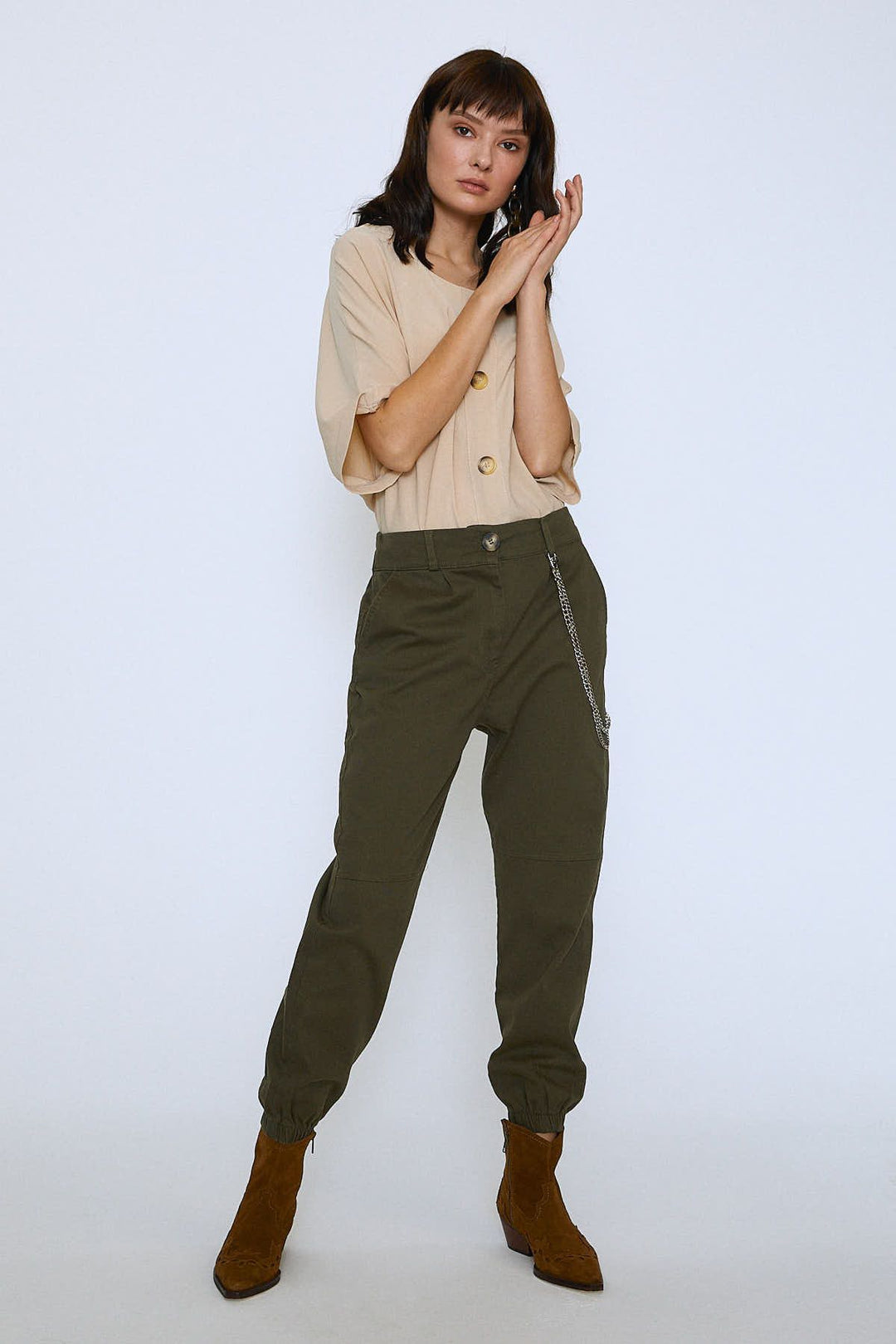 Chain Jogger Pants Khaki