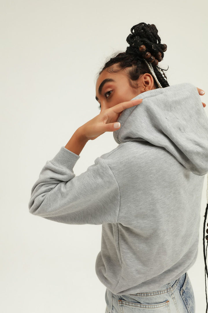 Hooded Printed Sweatshirt Graymelange