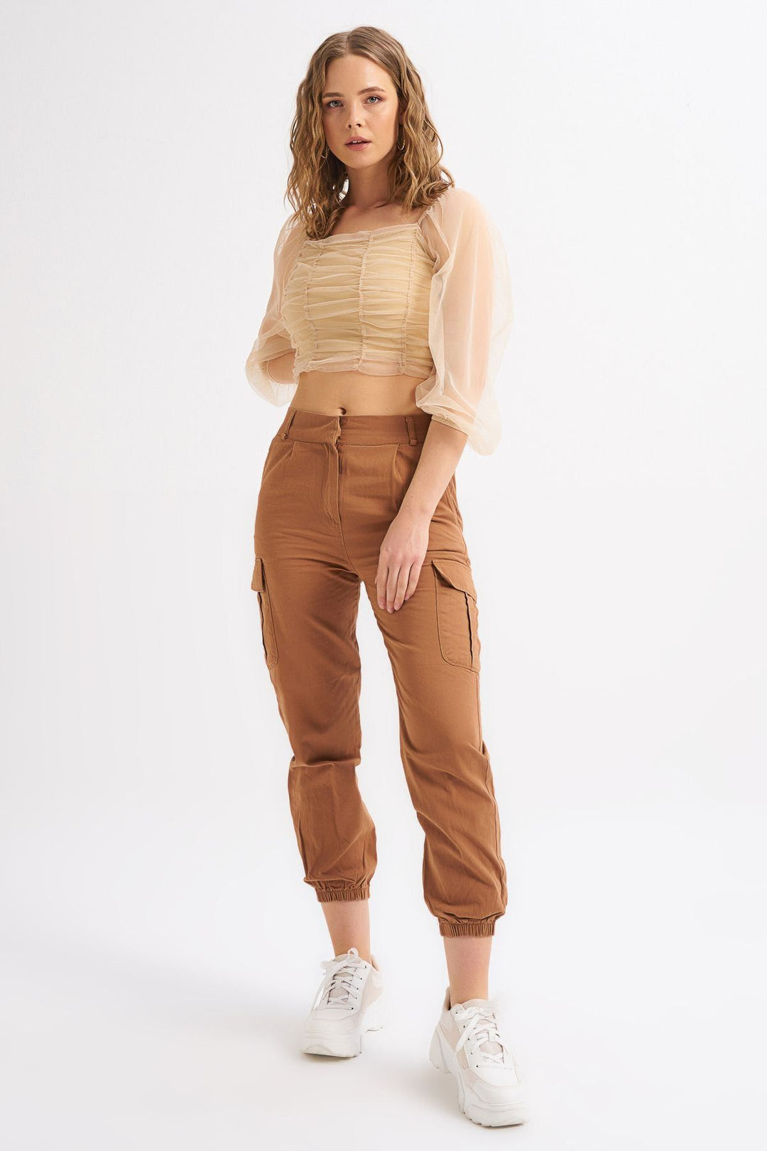 Gipeli Tulle Blouse Beige